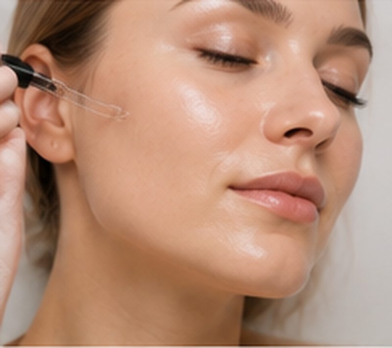 Auftragen eines Hyaluron-Serums mit der Pipette