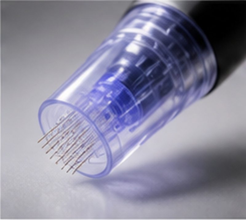 Nadelaufsatz eines Needling-Pens aus der Nähe
